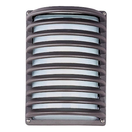 Maxim One Light White Glass Architectural Bronze Outdoor Wall Light 86222WTABZ